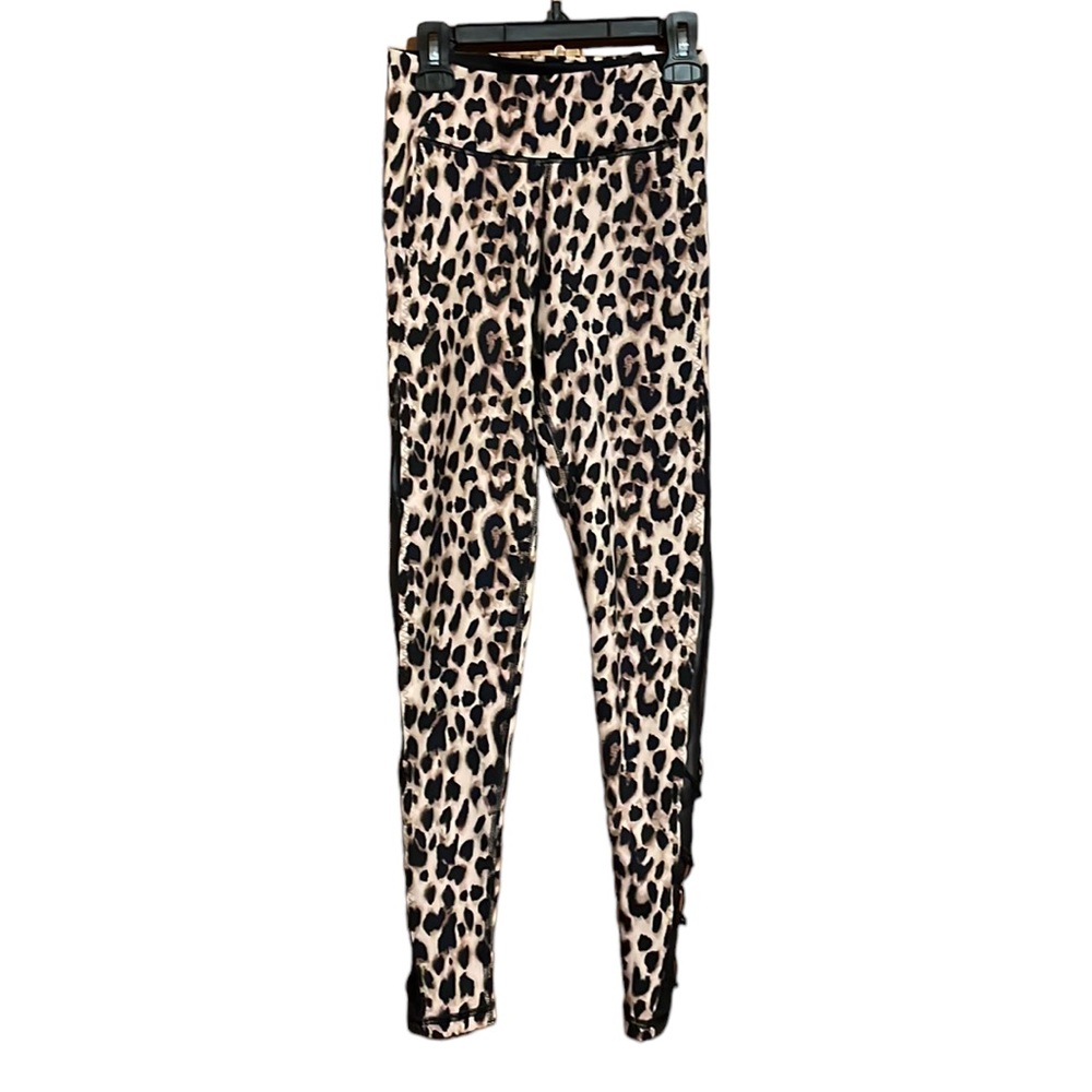 •VICTORIA'S SECRET•NWB LEOPARD HIGH RISE STRAPPY MESH LEGGINGS SIZE 2